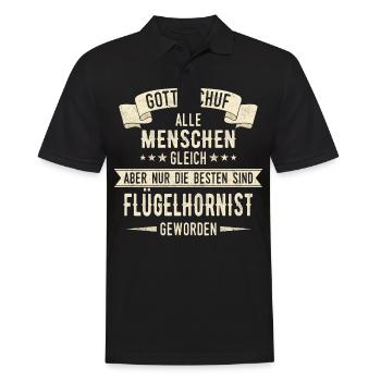 Flügelhornist Flügelhorn Horn Instrument Spruch - Männer Poloshirt - Schwarz - Vorne - Kai (181cm)