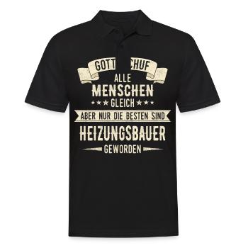 Heizungsbauer Heizungsbau Bauarbeiter Beruf Spruch - Männer Poloshirt - Schwarz - Vorne - Kai (181cm)