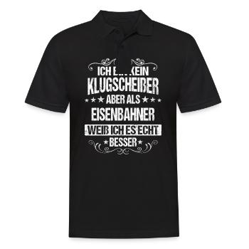 Eisenbahner Lokführer Eisenbahn Bahn Beruf Spruch - Männer Poloshirt - Schwarz - Vorne - Kai (181cm)