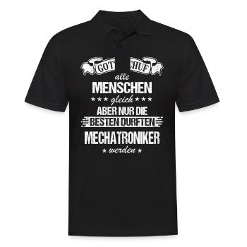 Mechatroniker Mechatronik Reparieren Beruf Spruch - Männer Poloshirt - Schwarz - Vorne - Kai (181cm)