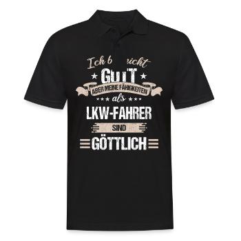 LKW-Fahrer Fernfahrer Lastkraftwagenfahrer Spruch - Männer Poloshirt - Schwarz - Vorne - Kai (181cm)