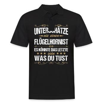 Flügelhornist Flügelhorn Horn Instrument Spruch - Männer Poloshirt - Schwarz - Vorne - Kai (181cm)