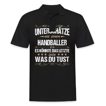 Handball Handballer Handballspieler Spruch - Männer Poloshirt - Schwarz - Vorne - Kai (181cm)
