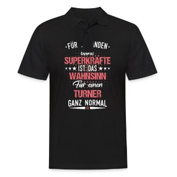 Turnen Turner Bodenturnen Geräteturnen Spruch - Männer Poloshirt - Schwarz - Vorne - Kai (181cm)