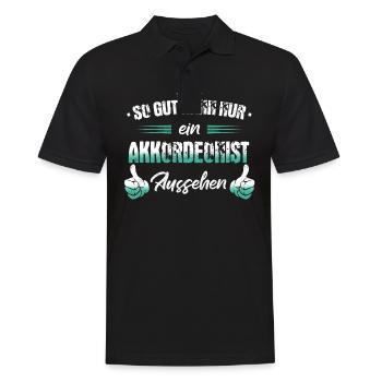 Akkordeon Ziehharmonika Instrument Musik Spruch - Männer Poloshirt - Schwarz - Vorne - Kai (181cm)