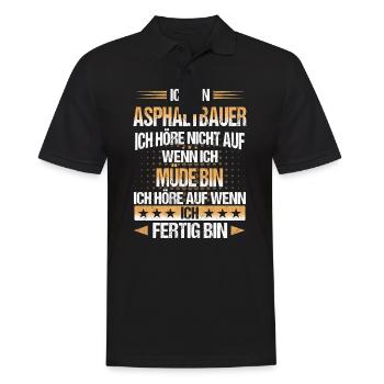 Asphaltbauer Bauarbeiter Straßenbauer Beruf Spruch - Männer Poloshirt - Schwarz - Vorne - Kai (181cm)