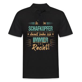 Schafkopfen Schafkopf Kartenspiel Spruch - Männer Poloshirt - Schwarz - Vorne - Kai (181cm)