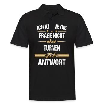Turnen Turner Bodenturnen Geräteturnen Spruch - Männer Poloshirt - Schwarz - Vorne - Kai (181cm)