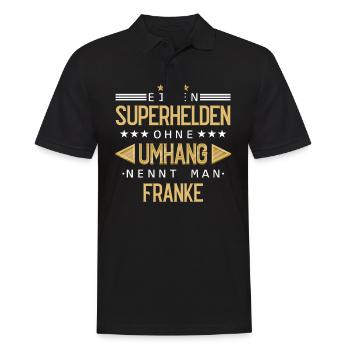 Franken Franke Fränkin Fränkisch Heimat Spruch - Männer Poloshirt - Schwarz - Vorne - Kai (181cm)