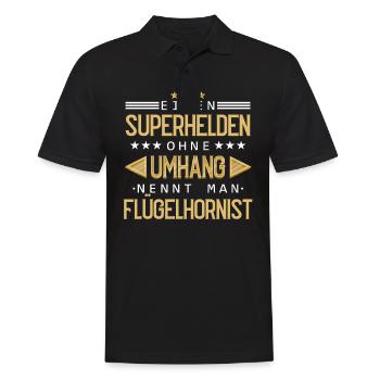 Flügelhornist Flügelhorn Horn Instrument Spruch - Männer Poloshirt - Schwarz - Vorne - Kai (181cm)