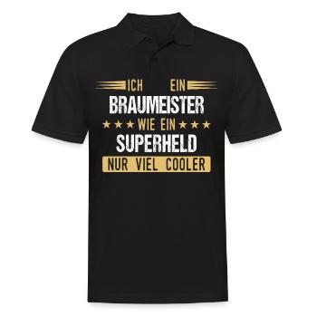 Braumeister Brauerei Bier Beruf Spruch - Männer Poloshirt - Schwarz - Vorne - Kai (181cm)