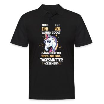 Tagesmutter Tagesmütter Erzieherin Beruf Spruch - Männer Poloshirt - Schwarz - Vorne - Kai (181cm)