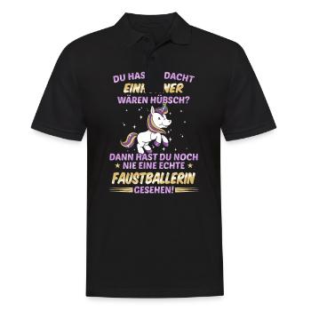 Faustball Fistball Sport Faustballer Spruch - Männer Poloshirt - Schwarz - Vorne - Kai (181cm)