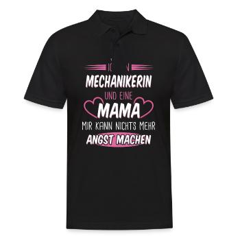 Mechanikerin Werkstatt Automechaniker Auto Spruch - Männer Poloshirt - Schwarz - Vorne - Kai (181cm)