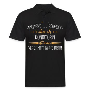 Konditorin Konditorei Kuchen Torte Beruf Spruch - Männer Poloshirt - Schwarz - Vorne - Kai (181cm)