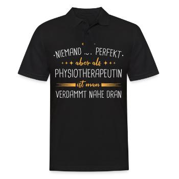 Physiotherapeut Physio Praxis Physiotherapie - Männer Poloshirt - Schwarz - Vorne - Kai (181cm)