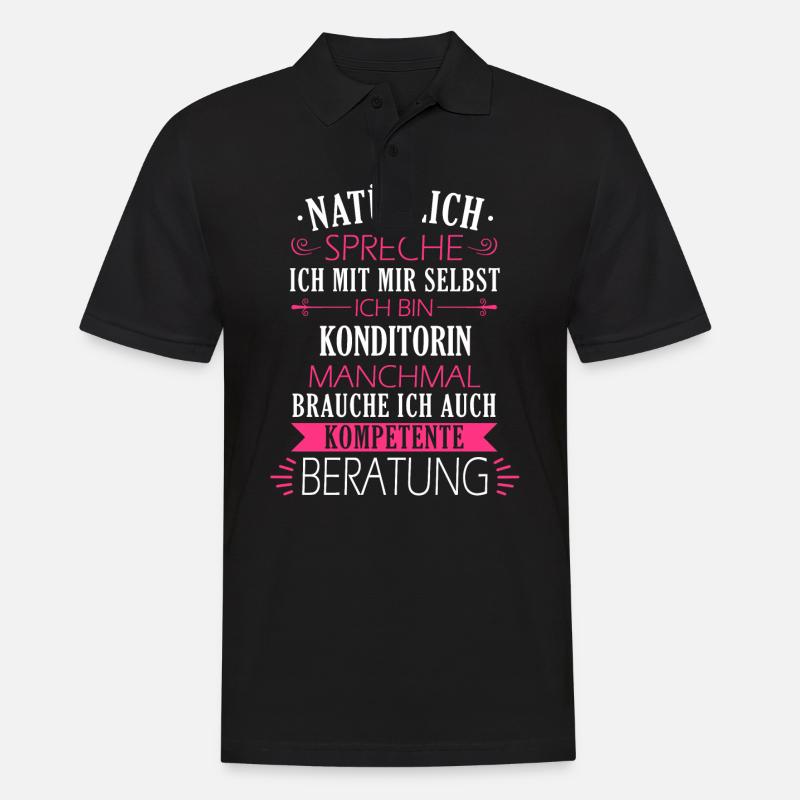 Konditorin Konditorei Kuchen Torte Beruf Spruch - Männer Poloshirt - Schwarz
