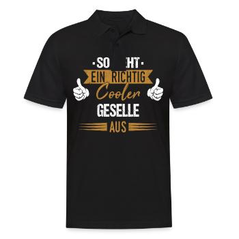 Geselle Gesellenprüfung Gesellen Beruf Spruch - Männer Poloshirt - Schwarz - Vorne - Kai (181cm)