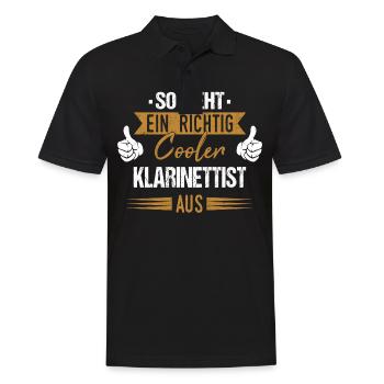 Klarinette Klarinettist Instrument Musik Spruch - Männer Poloshirt - Schwarz - Vorne - Kai (181cm)