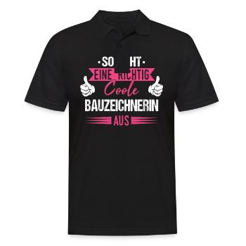 Bauzeichnerin Konstruktionszeichnerin Beruf Spruch - Männer Poloshirt - Schwarz - Vorne - Kai (181cm)