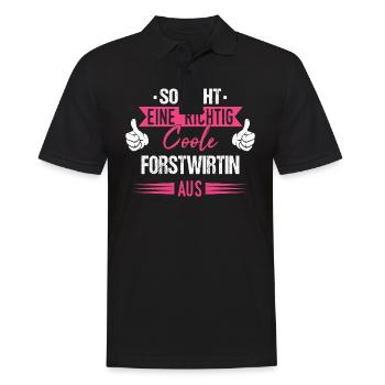 Forstwirt Forstwirtin Holzfäller Wald Beruf Spruch - Männer Poloshirt - Schwarz - Vorne - Kai (181cm)