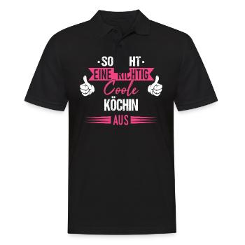 Koch Köchin Chefkoch kochen Küche Beruf Spruch - Männer Poloshirt - Schwarz - Vorne - Kai (181cm)