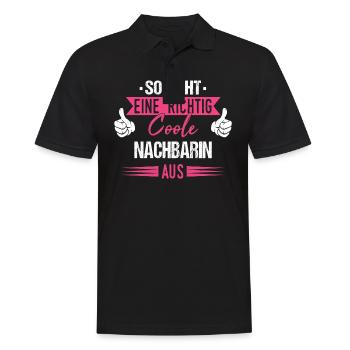 Nachbar Nachbarin Anwohner Nachbarschaft - Männer Poloshirt - Schwarz - Vorne - Kai (181cm)