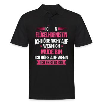 Flügelhornistin Flügelhorn Horn Instrument Spruch - Männer Poloshirt - Schwarz - Vorne - Kai (181cm)
