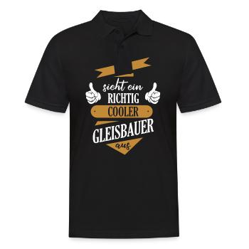 Gleisbauer Gleisbau Eisenbahn Gleise Beruf Spruch - Männer Poloshirt - Schwarz - Vorne - Kai (181cm)
