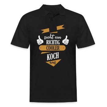 Koch Köche Chefkoch kochen Küche Beruf Spruch - Männer Poloshirt - Schwarz - Vorne - Kai (181cm)
