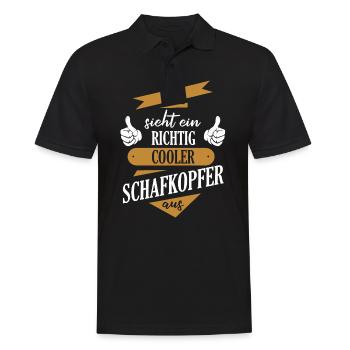 Schafkopfen Schafkopf Kartenspiel Spruch - Männer Poloshirt - Schwarz - Vorne - Kai (181cm)