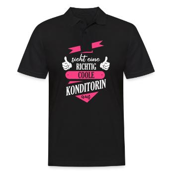 Konditorin Konditorei Kuchen Torte Beruf Spruch - Männer Poloshirt - Schwarz - Vorne - Kai (181cm)