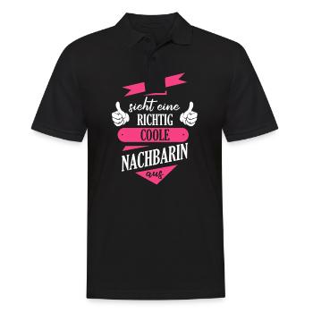 Nachbar Nachbarin Anwohner Nachbarschaft - Männer Poloshirt - Schwarz - Vorne - Kai (181cm)