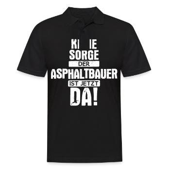 Asphaltbauer Bauarbeiter Straßenbauer Beruf Spruch - Männer Poloshirt - Schwarz - Vorne - Kai (181cm)