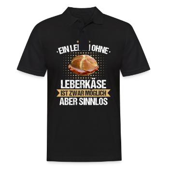 Leberkas Leberkäse Fleischkäse Bayern Spruch Essen - Männer Poloshirt - Schwarz - Vorne - Kai (181cm)