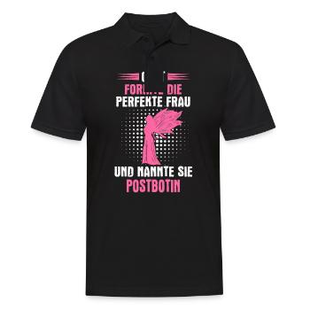 Postbotin Briefträgerin Post Paketdienst Spruch - Männer Poloshirt - Schwarz - Vorne - Kai (181cm)