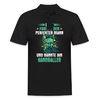 Handball Handballer Handballspieler Spruch - Männer Poloshirt - Schwarz - Vorne - Kai (181cm)
