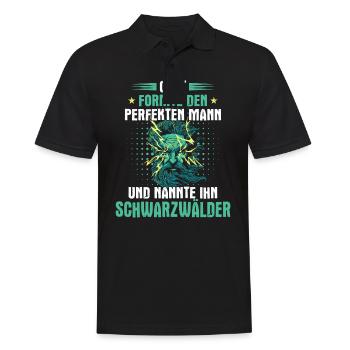 Schwarzwald Schwarzwälder Heimat Spruch - Männer Poloshirt - Schwarz - Vorne - Kai (181cm)