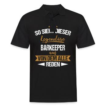 Barkeeper Kellner Barmann Alkohol Cocktail Spruch - Männer Poloshirt - Schwarz - Vorne - Kai (181cm)