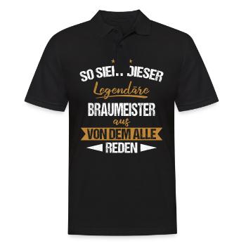 Braumeister Brauerei Bier Beruf Spruch - Männer Poloshirt - Schwarz - Vorne - Kai (181cm)
