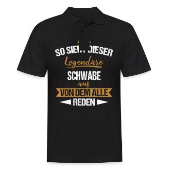 Schwaben Schwabe Schwaben Oberschwaben - Männer Poloshirt - Schwarz - Vorne - Kai (181cm)