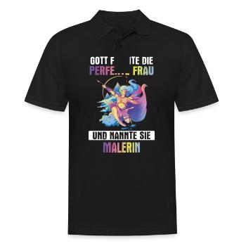 Maler Malermeister malen Lackierer Beruf Spruch - Männer Poloshirt - Schwarz - Vorne - Kai (181cm)