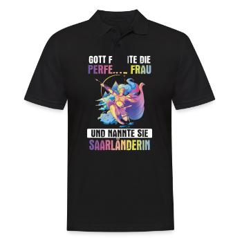 Saarland Saarländerin Saarländer Spruch - Männer Poloshirt - Schwarz - Vorne - Kai (181cm)