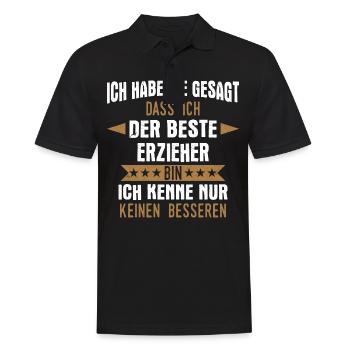 Erzieher Erzieherin Kindergärtner Spruch Beruf - Männer Poloshirt - Schwarz - Vorne - Kai (181cm)
