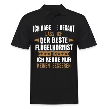 Flügelhornist Flügelhorn Horn Instrument Spruch - Männer Poloshirt - Schwarz - Vorne - Kai (181cm)