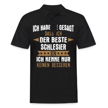 Schlesien Schlesier Deutschland Polen Spruch - Männer Poloshirt - Schwarz - Vorne - Kai (181cm)