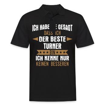 Turnen Turner Bodenturnen Geräteturnen Spruch - Männer Poloshirt - Schwarz - Vorne - Kai (181cm)