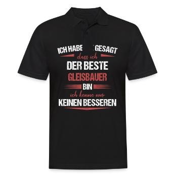 Gleisbauer Gleisbau Eisenbahn Gleise Beruf Spruch - Männer Poloshirt - Schwarz - Vorne - Kai (181cm)