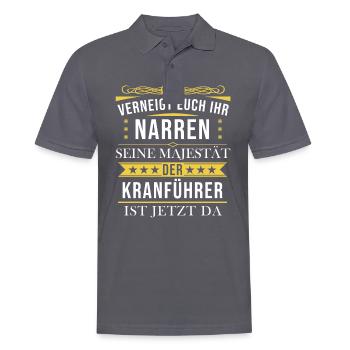 Kranführer Kran Baustelle Kranfahrer Spruch - Männer Poloshirt - Anthrazit - Vorne - Nico (186cm)