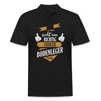 Bodenleger Parkettleger Spruch - Männer Poloshirt - Schwarz - Vorne - Kai (181cm)